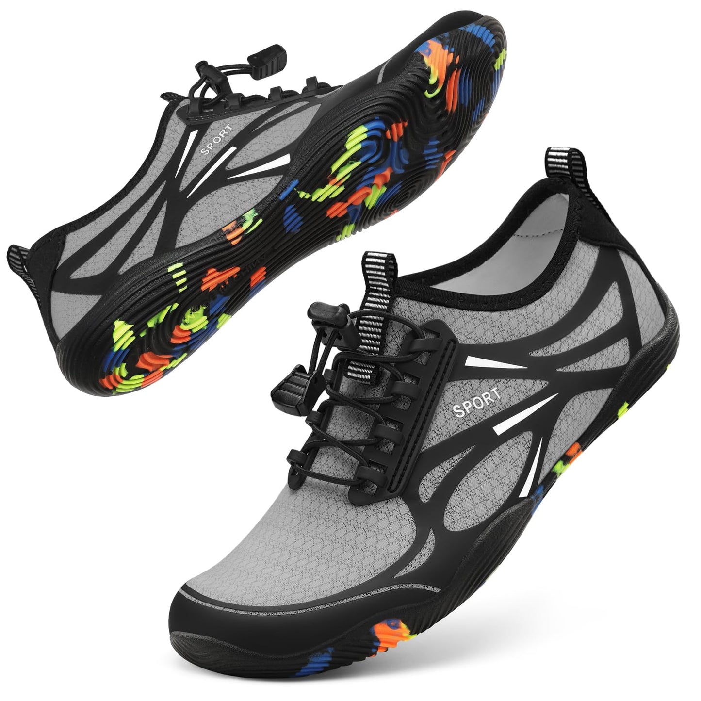 ATHMILE Water Shoes for Men Women River Shoes Adult Swim Beach Lake Pool Aqua Socks Barefoot Quick Dry for Hiking Surfing Kayaking Size