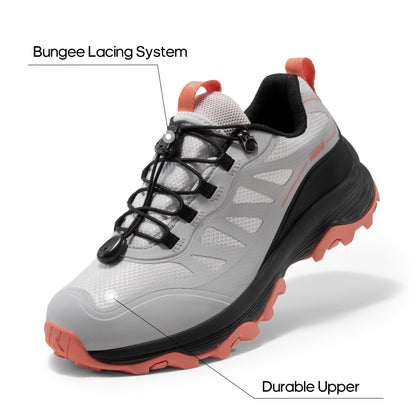 NORTIV 8 Women's Waterproof Hiking Shoes Quick Laces Outdoors Walking Trekking Camping Tennis Sneakers Canyon