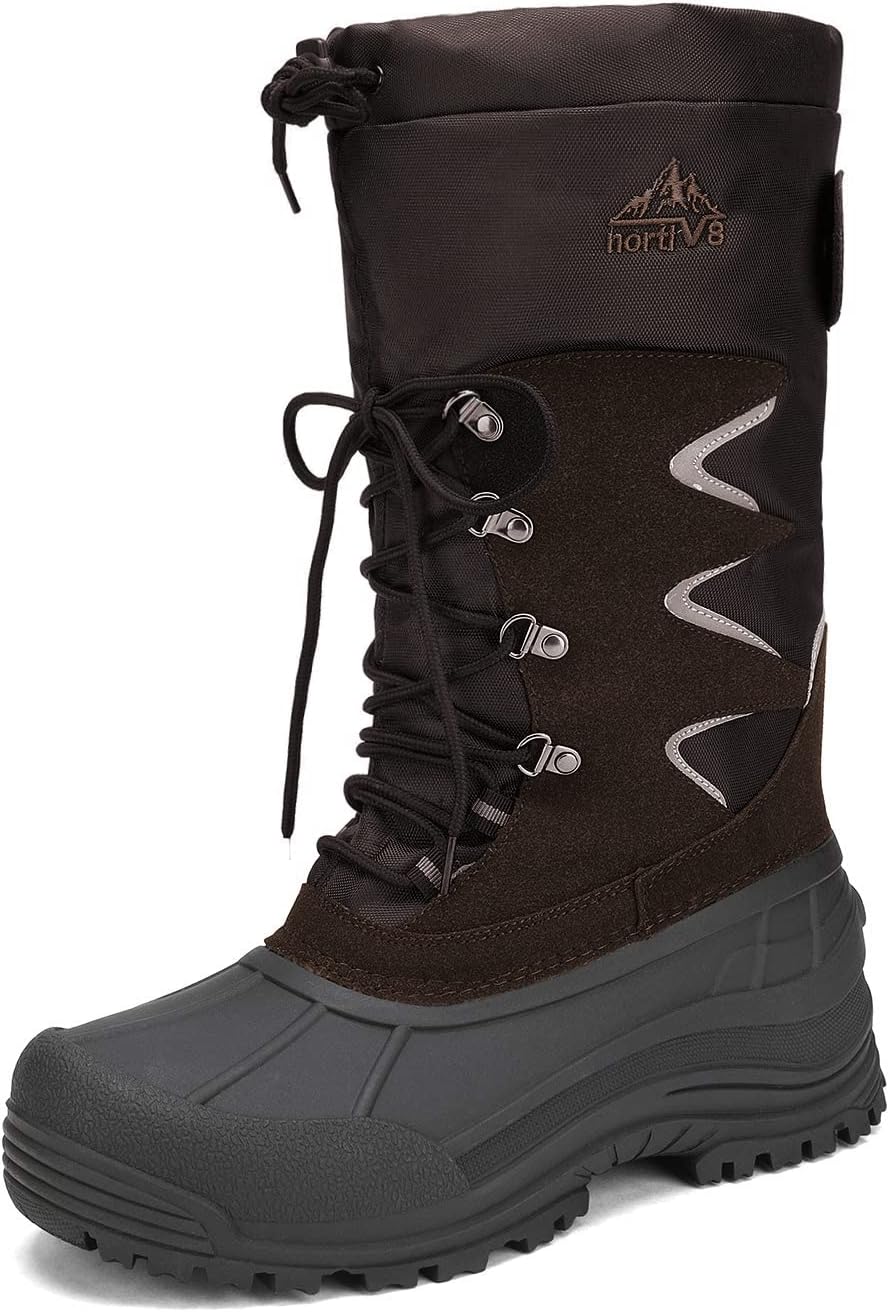 NORTIV 8 Men's Waterproof Winter Snow Boots Insulated