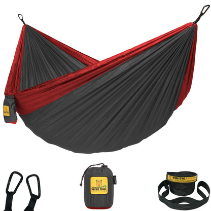 Wise Owl Outfitters Hammock for Camping Hammocks Gear for The Outdoors Backpacking Survival or Travel - Portable Lightweight Parachute Nylon - Up to 500lbs