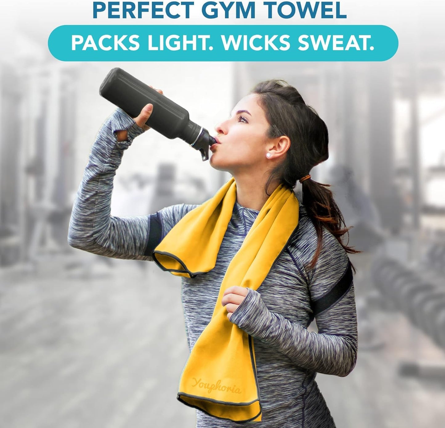 Youphoria Microfiber Travel Towel Fast Drying Lightweight - Quick Dry Towel for Camping, Beach, Backpacking, Hiking & Sport