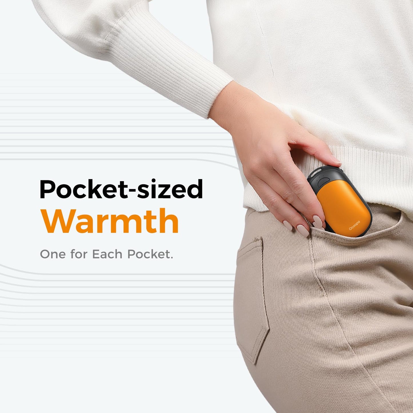 OCOOPA Magnetic Hand Warmers Rechargeable 2 Pack, AI Electric Handwarmers, Fast Heating, 3-Settings, UL Certified, Portable Heater, Gloves Fitting, Travel Essentials, Gifts Women Men, UT3 Lite