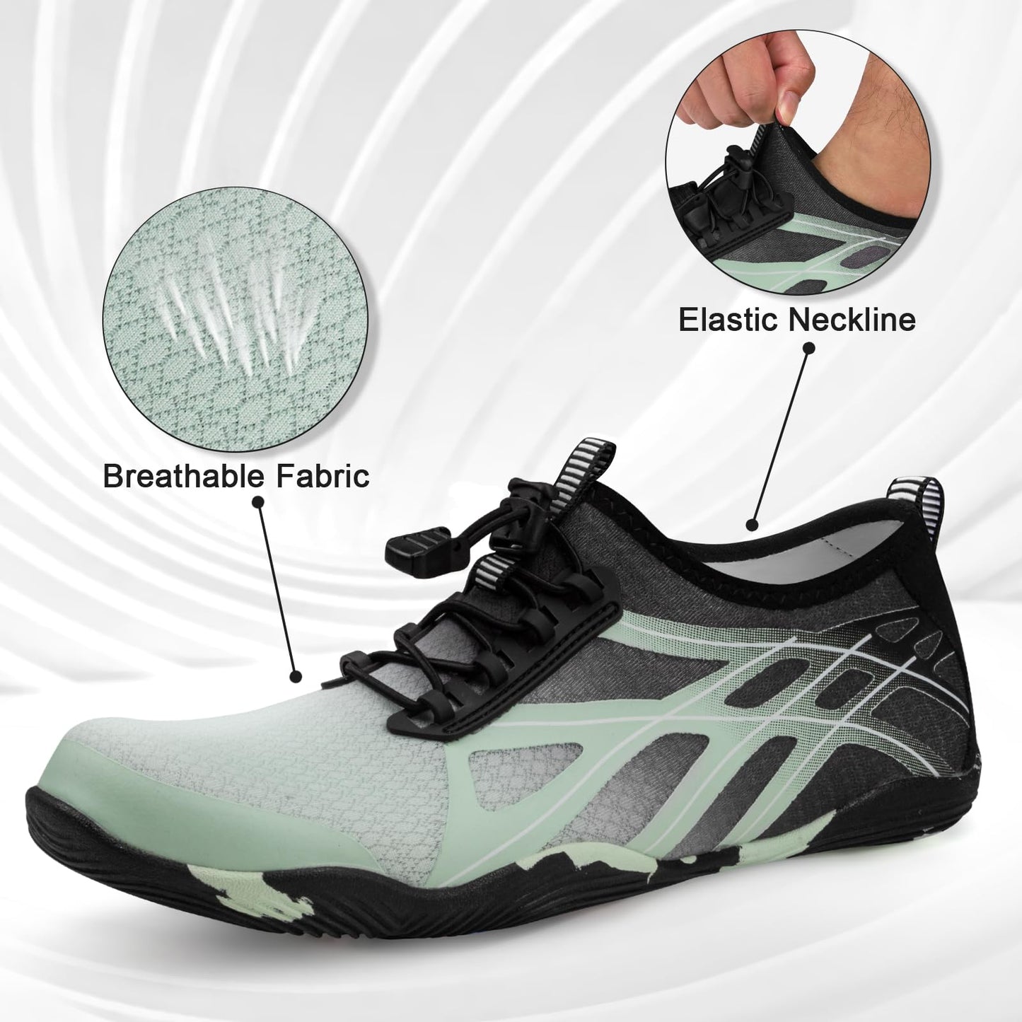 ATHMILE Water Shoes for Men Women River Shoes Adult Swim Beach Lake Pool Aqua Socks Barefoot Quick Dry for Hiking Surfing Kayaking Size