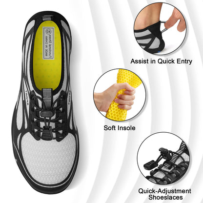 ATHMILE Water Shoes for Men Women River Shoes Adult Swim Beach Lake Pool Aqua Socks Barefoot Quick Dry for Hiking Surfing Kayaking Size