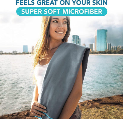 Youphoria Microfiber Travel Towel Fast Drying Lightweight - Quick Dry Towel for Camping, Beach, Backpacking, Hiking & Sport