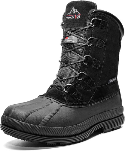 NORTIV 8 Men's Waterproof Winter Snow Boots | 200g Insulation Retains Heat to -25°F; Sealed Build Keeps Feet Dry; Arch Support Reduces Fatigue INVERNO