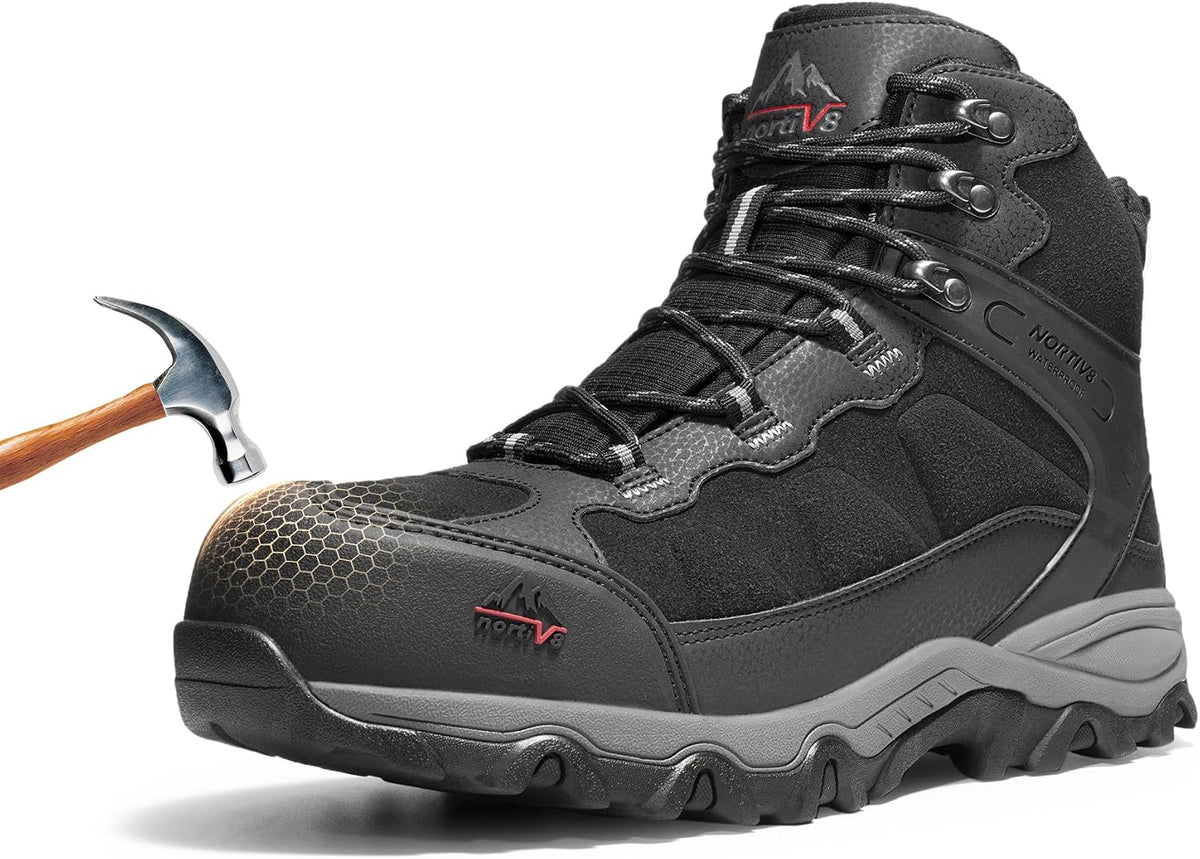 NORTIV 8 Men's Waterproof Steel Toe Work Boots | Slip Resistant ASTM-certified Safety Toe Boots for Men for Construction,Warehouse,Industrial and Daily Work,Paladin-Steel