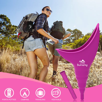 Female Urination Device,Reusable Silicone Female Urinal Foolproof Women Pee Funnel Allows Women to Pee Standing Up,Women's Urinal with Drawstring Bags is The Perfect Companion for Travel and Outdoor
