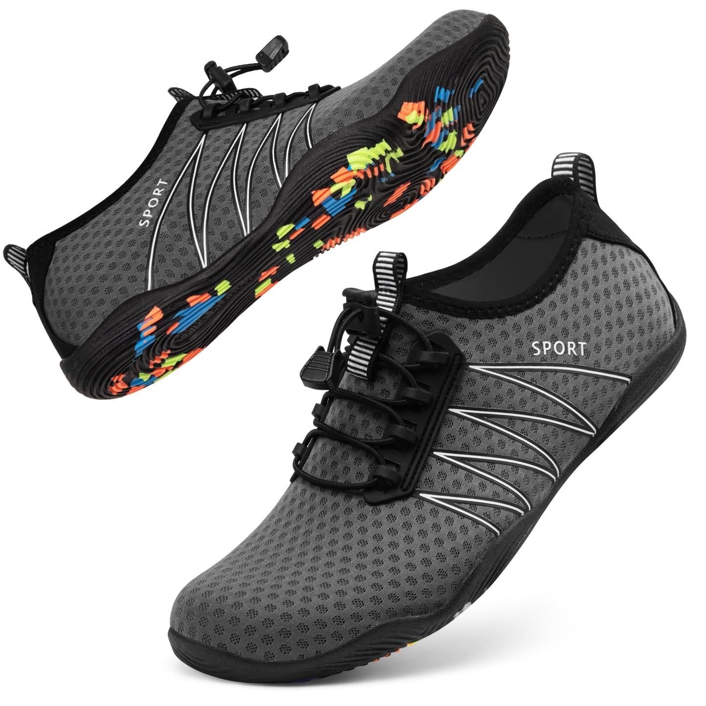 ATHMILE Water Shoes for Men Women River Shoes Adult Swim Beach Lake Pool Aqua Socks Barefoot Quick Dry for Hiking Surfing Kayaking Size