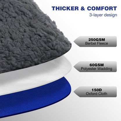 REDCAMP Large Camping Blanket with Sherpa Lining, Cold Weather Warm Outdoor Blanket Windproof for Camping Stadium, Machine Washable 59"x 79"