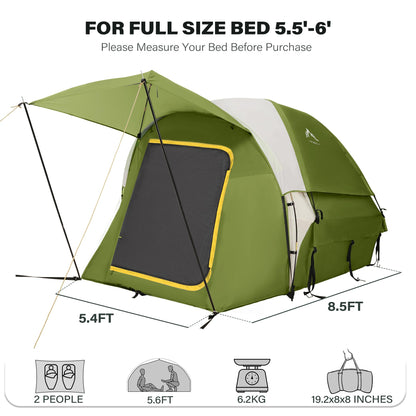 Pickup Truck Tent, Waterproof PU2000mm Double Layer for 6.5 FT Truck Bed, Portable Truck Bed Tent for Camping, Blue