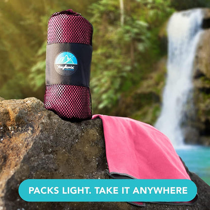 Youphoria Microfiber Travel Towel Fast Drying Lightweight - Quick Dry Towel for Camping, Beach, Backpacking, Hiking & Sport