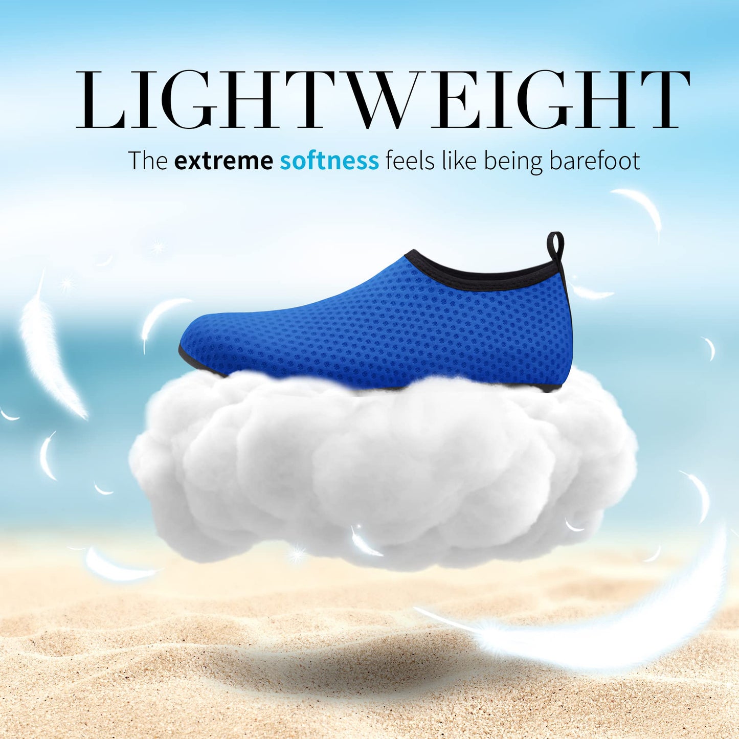 Homitem Water Shoes for Women Men Aqua Socks Swim Beach Pool River Slip-On Barefoot Quick-Dry Vacation Cruise Essentials Accessories for Yoga Kayak Sports