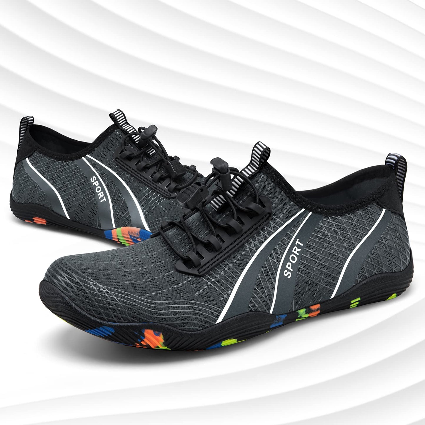 ATHMILE Water Shoes for Men Women River Shoes Adult Swim Beach Lake Pool Aqua Socks Barefoot Quick Dry for Hiking Surfing Kayaking Size