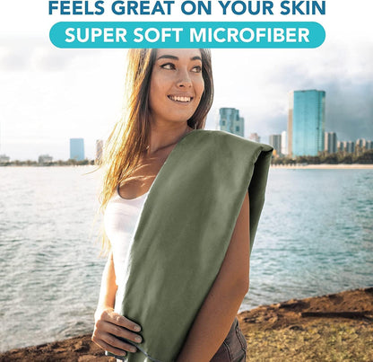Youphoria Microfiber Travel Towel Fast Drying Lightweight - Quick Dry Towel for Camping, Beach, Backpacking, Hiking & Sport
