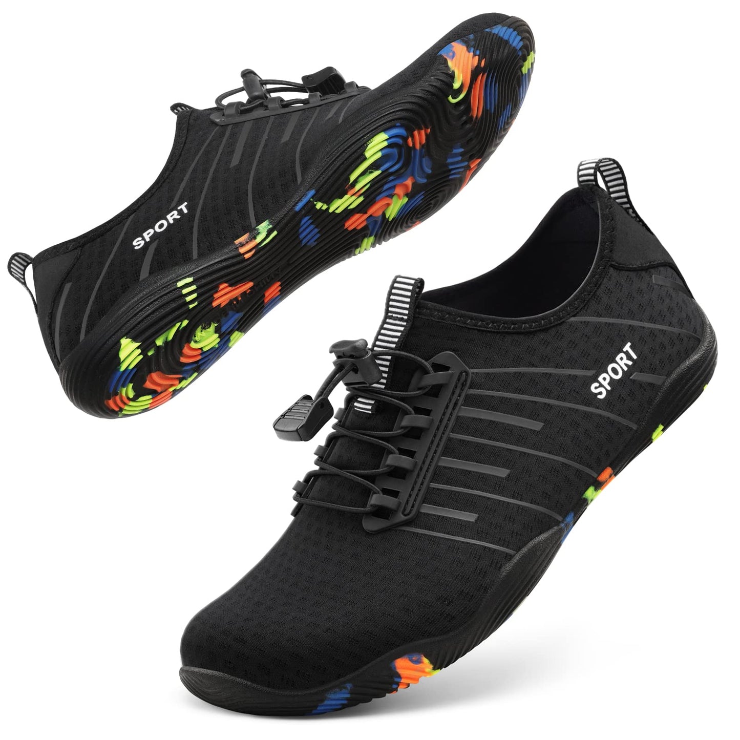 ATHMILE Water Shoes for Men Women River Shoes Adult Swim Beach Lake Pool Aqua Socks Barefoot Quick Dry for Hiking Surfing Kayaking Size