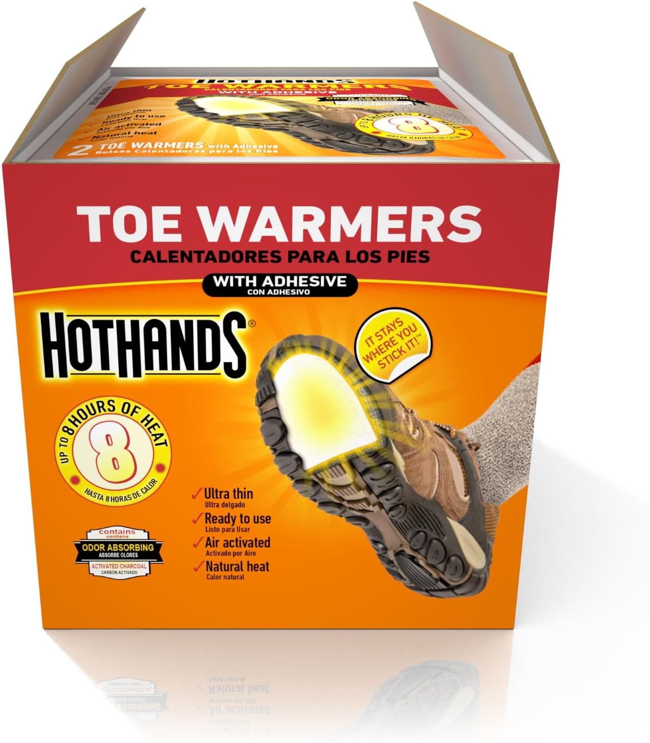 HotHands Toe Warmers - Long Lasting, Odorless, Air Activated - Up to 8 Hours of Heat - 20 Pair
