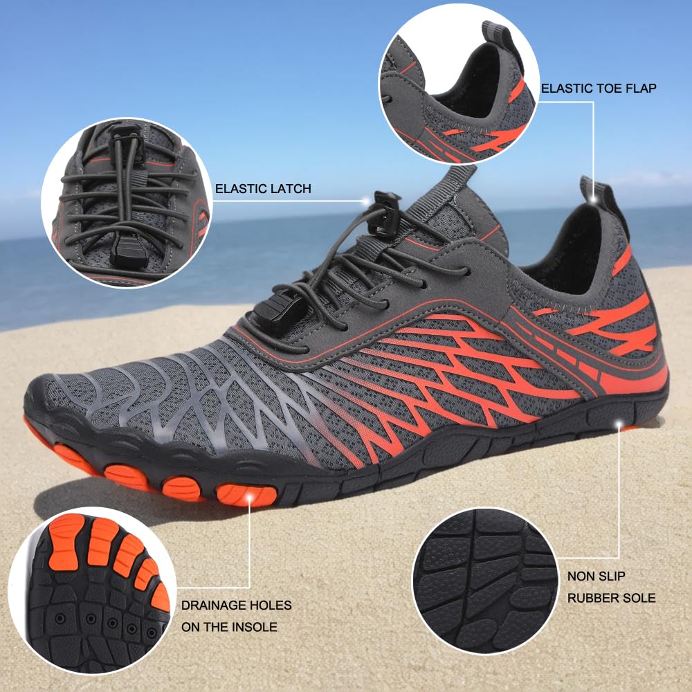 Hike Barefoot Shoes for Womens Men,Quick Dry Water Shoes,Beach Pool Aqua Swim Surf Hiking Walking Shoes,Non-Slip Athletic Footwear Wide Toe Water Shoes