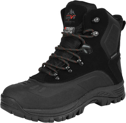 NORTIV 8 Men's Waterproof Hiking Winter Snow Boots | Insulated Construction Hunting Ski Work Boots TUNDRA