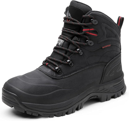 NORTIV 8 Men's Waterproof Hiking Winter Snow Boots | Insulated Construction Hunting Ski Work Boots TUNDRA