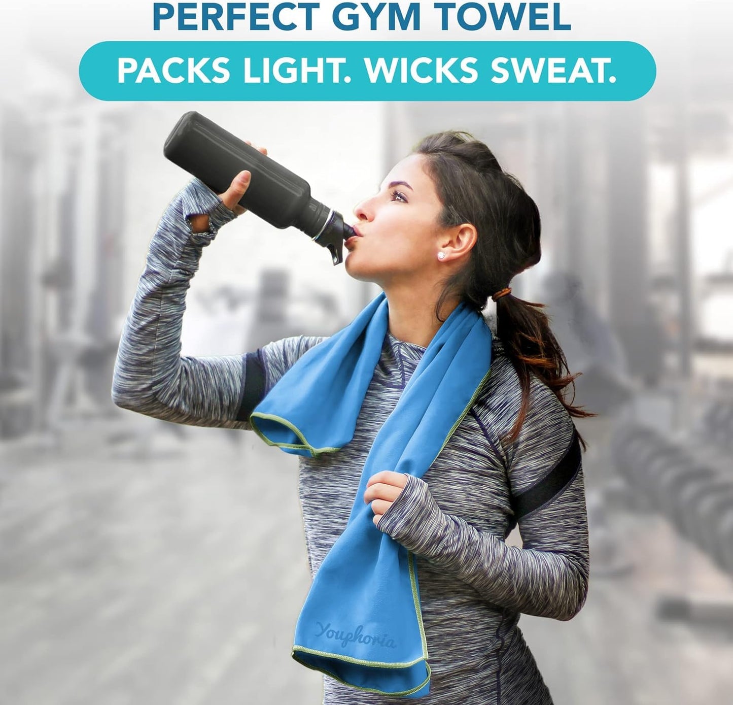 Youphoria Microfiber Travel Towel Fast Drying Lightweight - Quick Dry Towel for Camping, Beach, Backpacking, Hiking & Sport