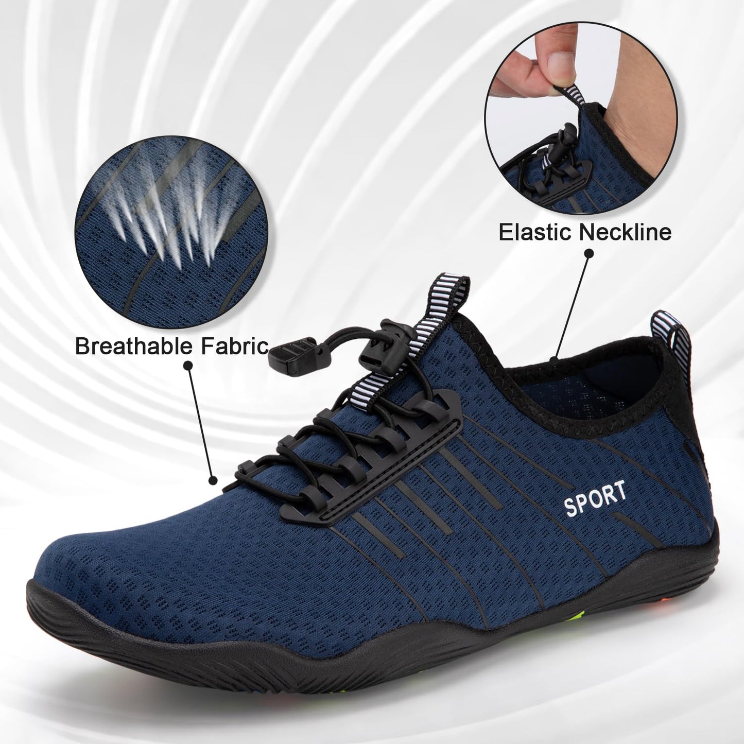 ATHMILE Water Shoes for Men Women River Shoes Adult Swim Beach Lake Pool Aqua Socks Barefoot Quick Dry for Hiking Surfing Kayaking Size