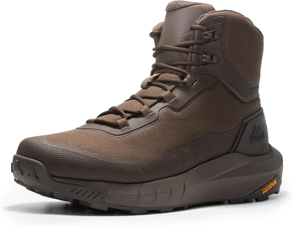 NORTIV 8 Men's Tactical Hiking Boots Lightweight Cushion | Side Zipper Motorcycle Combat Boots with Arch Support Sole for All Day Comfort, Outdoor Hiking Military Use 8In Terrascope