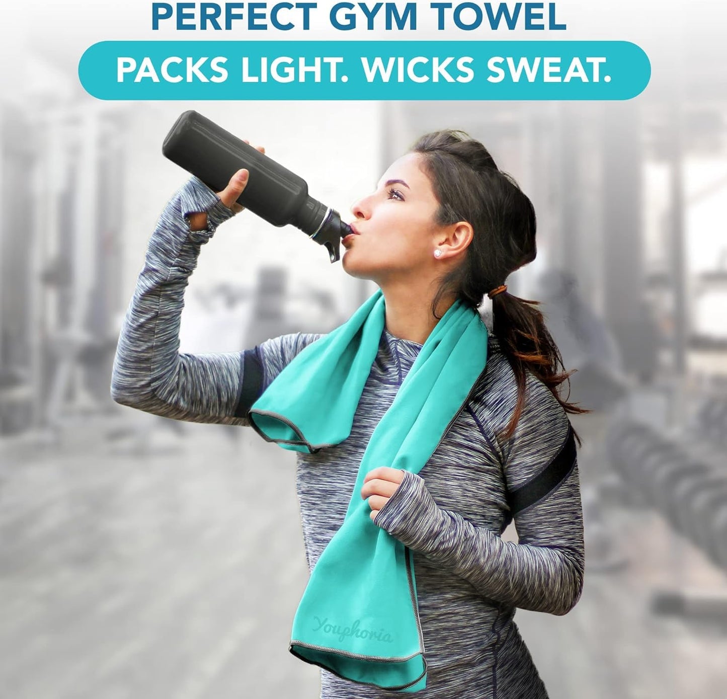 Youphoria Microfiber Travel Towel Fast Drying Lightweight - Quick Dry Towel for Camping, Beach, Backpacking, Hiking & Sport