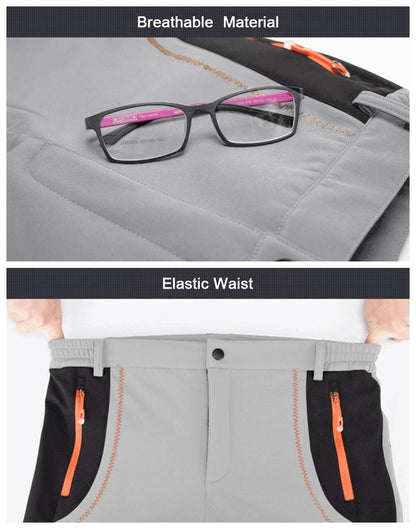 TBMPOY Men's Snow Ski Hiking Pants Waterproof Winter Fleece Lined Pants Camping Skiing Ice Fishing Pants with Belt