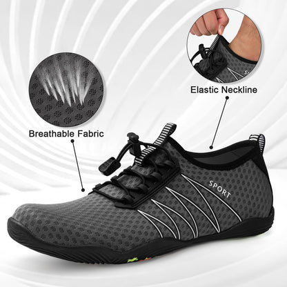 ATHMILE Water Shoes for Men Women River Shoes Adult Swim Beach Lake Pool Aqua Socks Barefoot Quick Dry for Hiking Surfing Kayaking Size
