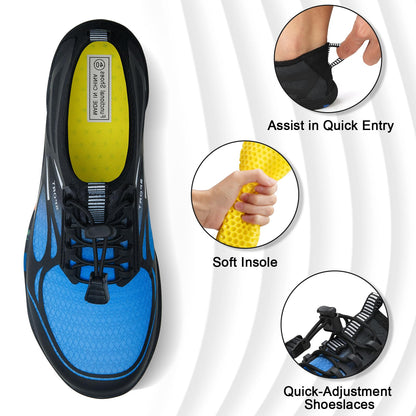 ATHMILE Water Shoes for Men Women River Shoes Adult Swim Beach Lake Pool Aqua Socks Barefoot Quick Dry for Hiking Surfing Kayaking Size