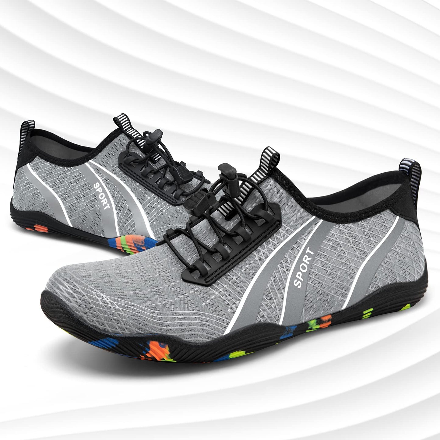 ATHMILE Water Shoes for Men Women River Shoes Adult Swim Beach Lake Pool Aqua Socks Barefoot Quick Dry for Hiking Surfing Kayaking Size