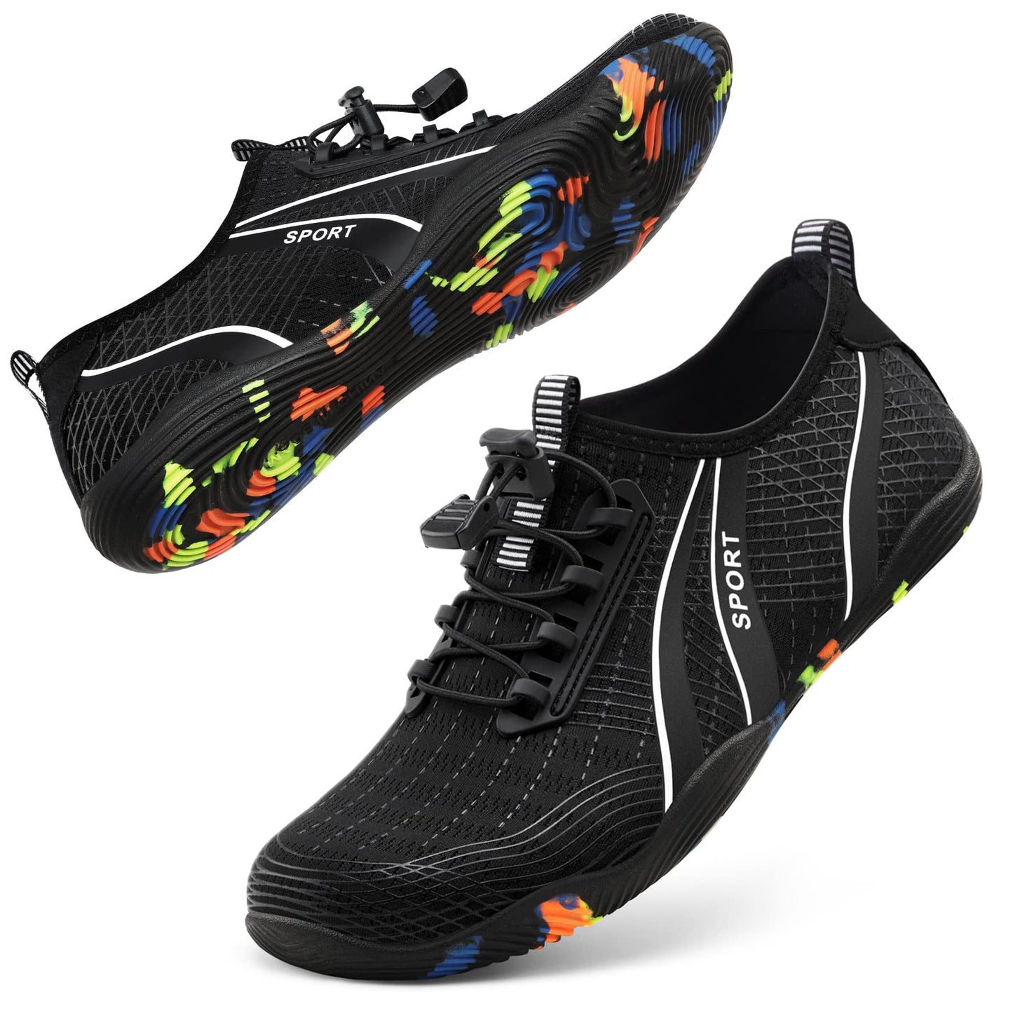 ATHMILE Water Shoes for Men Women River Shoes Adult Swim Beach Lake Pool Aqua Socks Barefoot Quick Dry for Hiking Surfing Kayaking Size