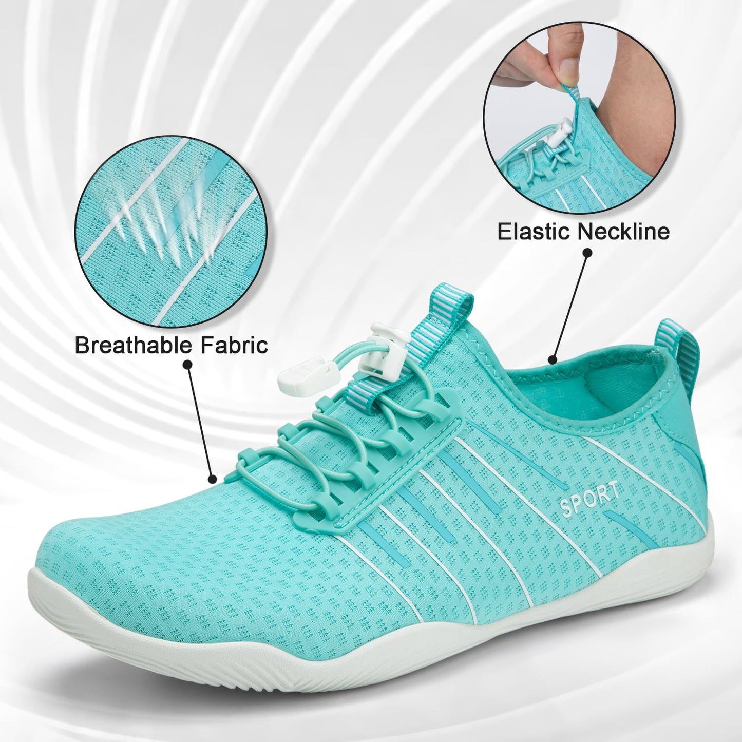 ATHMILE Water Shoes for Men Women River Shoes Adult Swim Beach Lake Pool Aqua Socks Barefoot Quick Dry for Hiking Surfing Kayaking Size