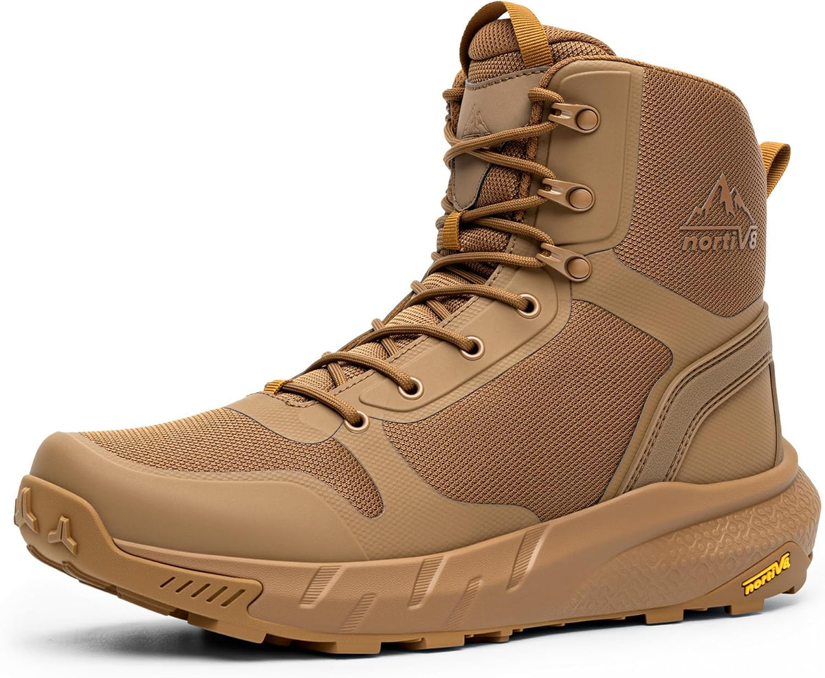 NORTIV 8 Men's Military Tactical Boot Zipper Lightweight | Comfortable for Work All Day Motorcycle Combat Hiking Boots Metrostrike(8-9 Inches)
