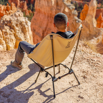 DOD Sugoi Chair - A Portable Camping and Backpacking Chair - Adjustable to The Ideal Height and Seating - Angle for Any Outdoor Activity - Black