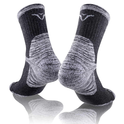 FEIDEER Men's Hiking Walking Socks, Multi-pack Wicking Cushioned Outdoor Recreation Quarter Crew Socks