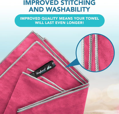 Youphoria Microfiber Travel Towel Fast Drying Lightweight - Quick Dry Towel for Camping, Beach, Backpacking, Hiking & Sport