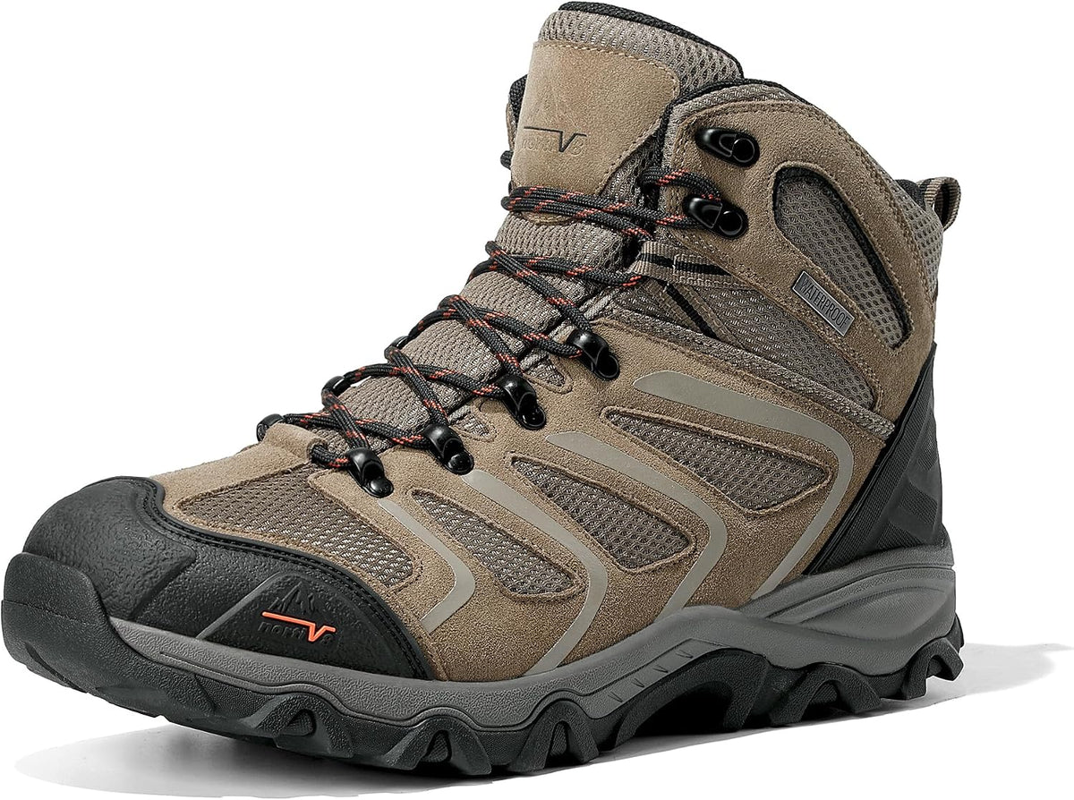 NORTIV 8 Men's Ankle High Waterproof Hiking Boots | Outdoor Lightweight Hiking Boots for Camping, Trekking and Mountaineering Armadillo