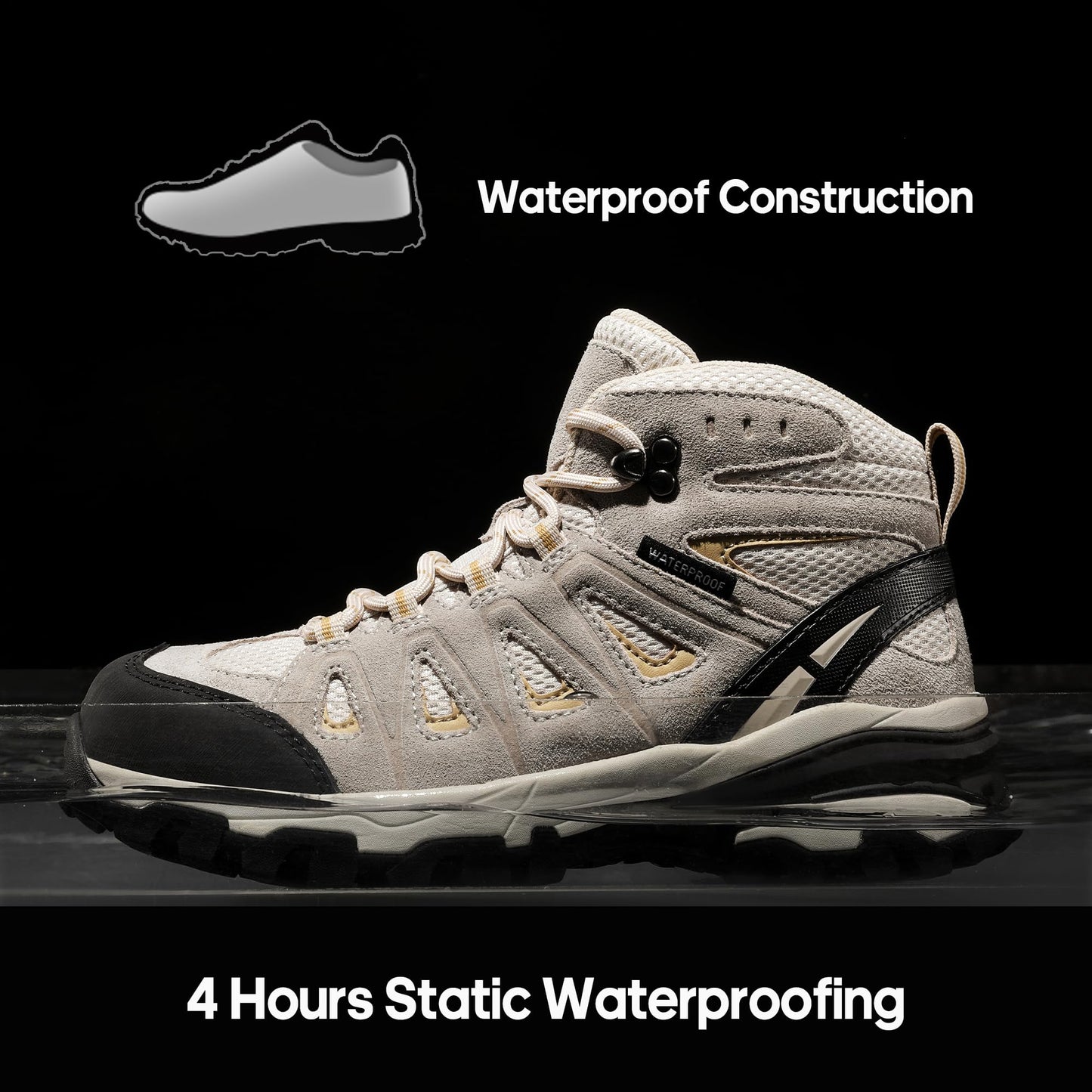 NORTIV 8 Women's Waterproof Hiking Boots Outdoor Trekking Camping Trail Hiking Boots