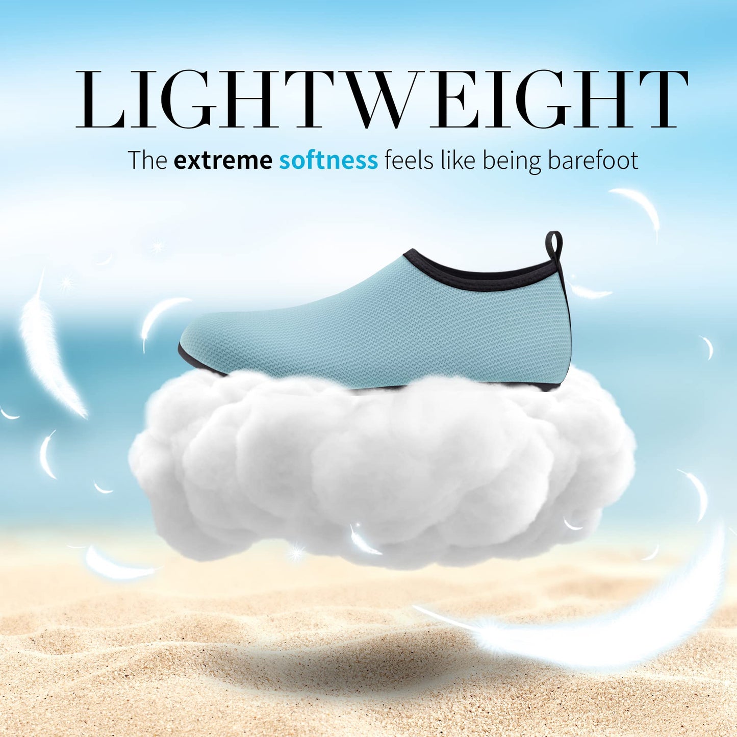 Homitem Water Shoes for Women Men Aqua Socks Swim Beach Pool River Slip-On Barefoot Quick-Dry Vacation Cruise Essentials Accessories for Yoga Kayak Sports