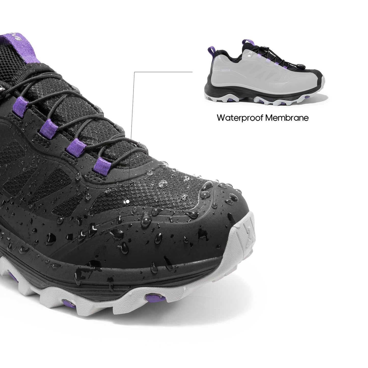 NORTIV 8 Women's Waterproof Hiking Shoes Quick Laces Outdoors Walking Trekking Camping Tennis Sneakers Canyon