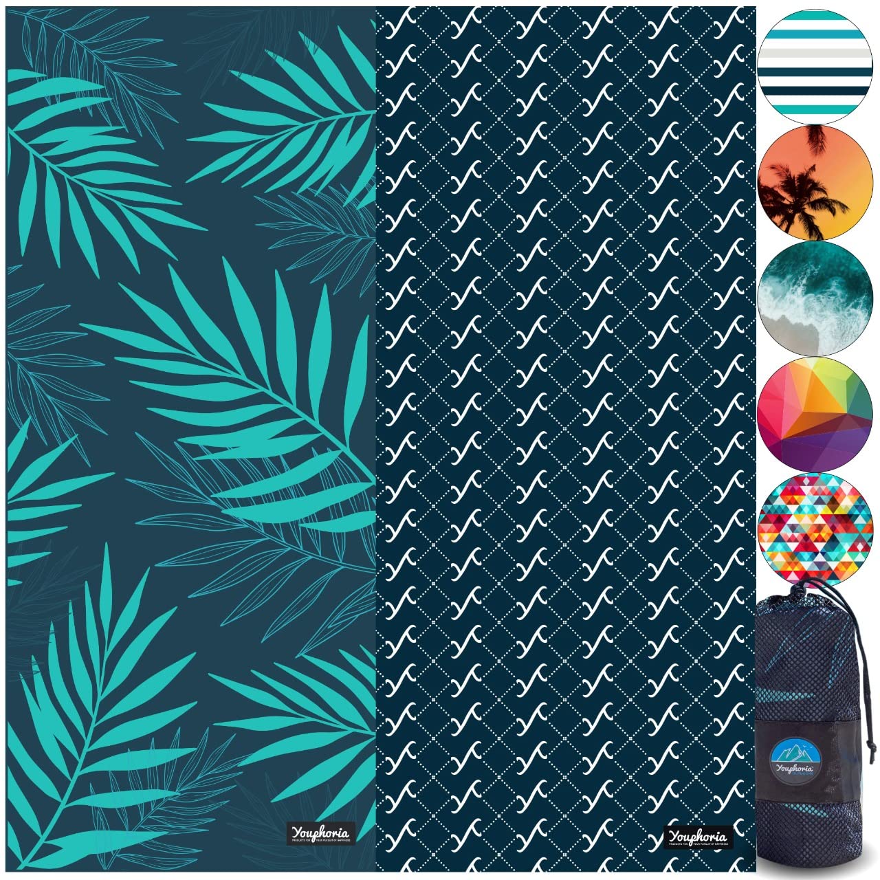 Youphoria Microfiber Travel Towel Fast Drying Lightweight - Quick Dry Towel for Camping, Beach, Backpacking, Hiking & Sport