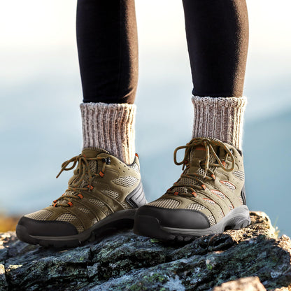 NORTIV 8 Women's Waterproof Hiking Boots Outdoor Trekking Mid Backpacking Mountaineering lightweight boots