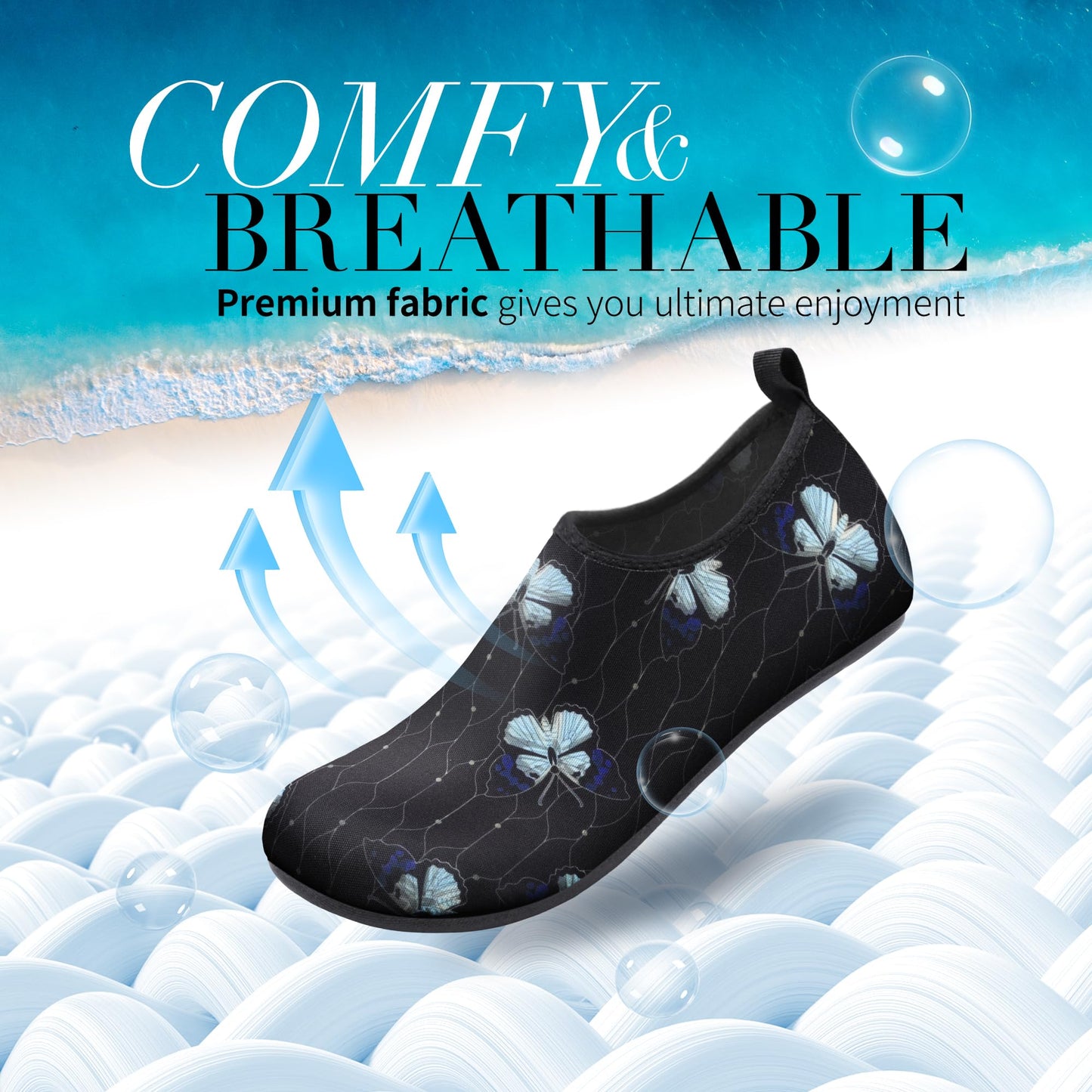 Homitem Water Shoes for Women Men Aqua Socks Swim Beach Pool River Slip-On Barefoot Quick-Dry Vacation Cruise Essentials Accessories for Yoga Kayak Sports