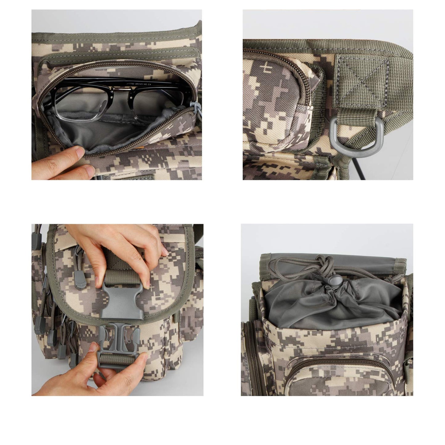 Jueachy Drop Leg Bag for Men Tactical Metal Detecting Thigh Pack with Water Bottle Pouch