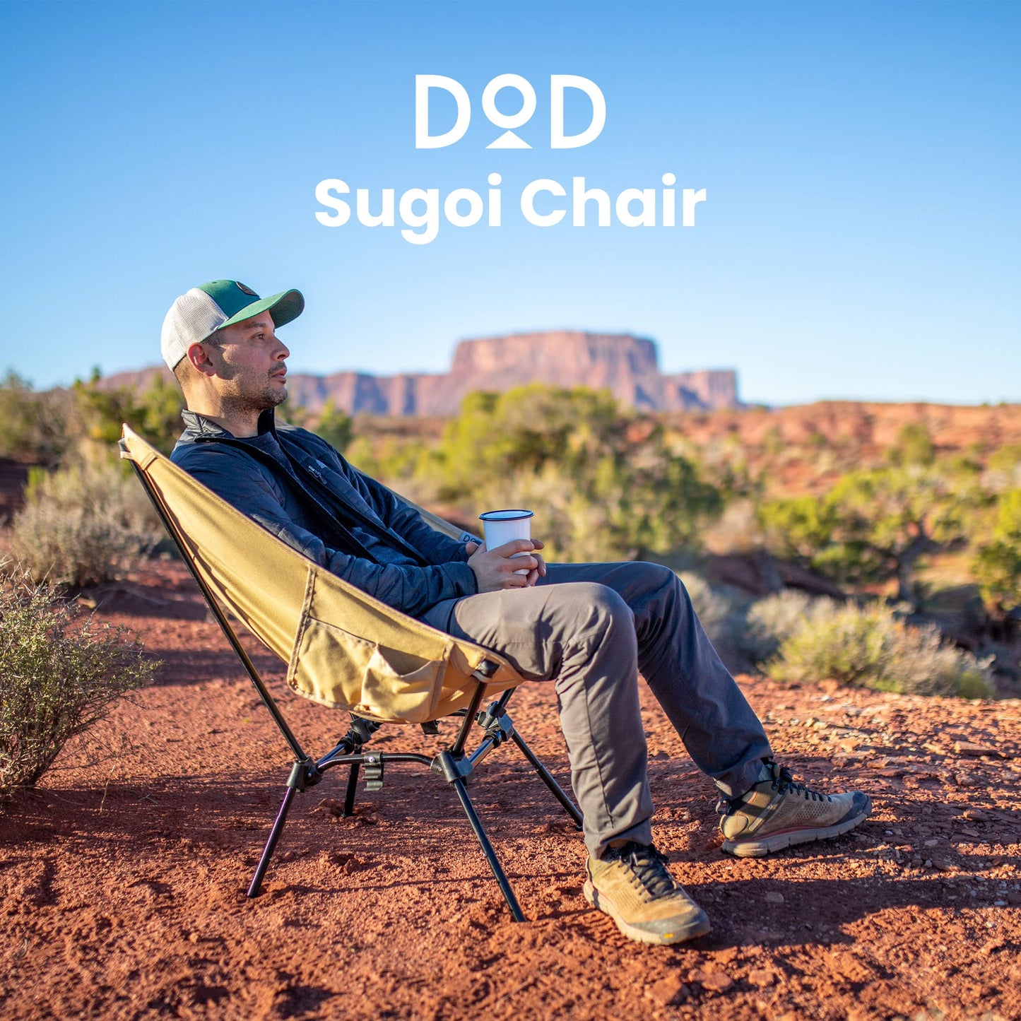 DOD Sugoi Chair - A Portable Camping and Backpacking Chair - Adjustable to The Ideal Height and Seating - Angle for Any Outdoor Activity - Black