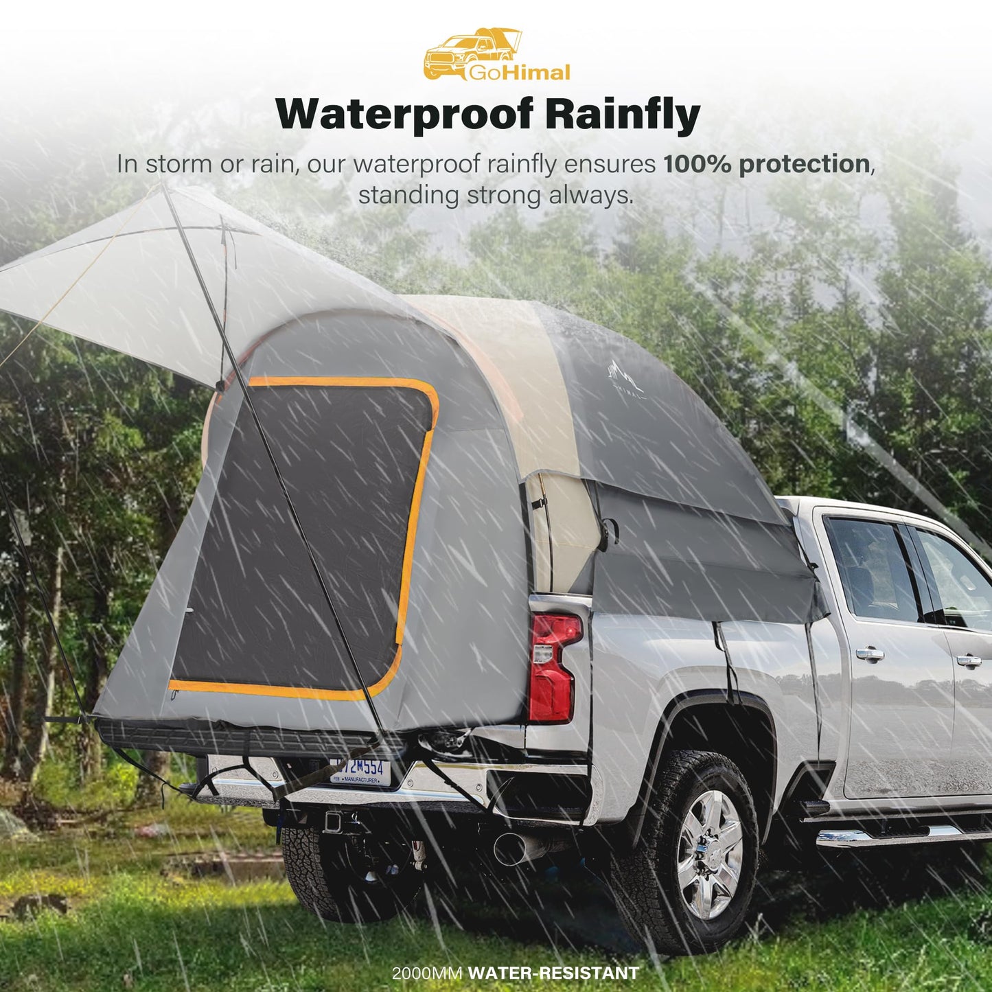 Pickup Truck Tent, Waterproof PU2000mm Double Layer for 6.5 FT Truck Bed, Portable Truck Bed Tent for Camping, Blue