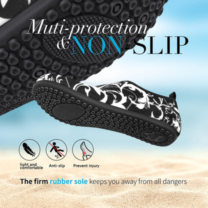 Homitem Water Shoes for Women Men Aqua Socks Swim Beach Pool River Slip-On Barefoot Quick-Dry Vacation Cruise Essentials Accessories for Yoga Kayak Sports