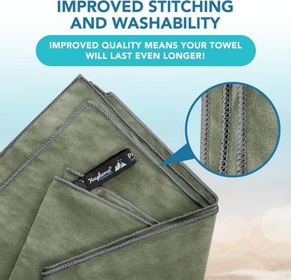 Youphoria Microfiber Travel Towel Fast Drying Lightweight - Quick Dry Towel for Camping, Beach, Backpacking, Hiking & Sport